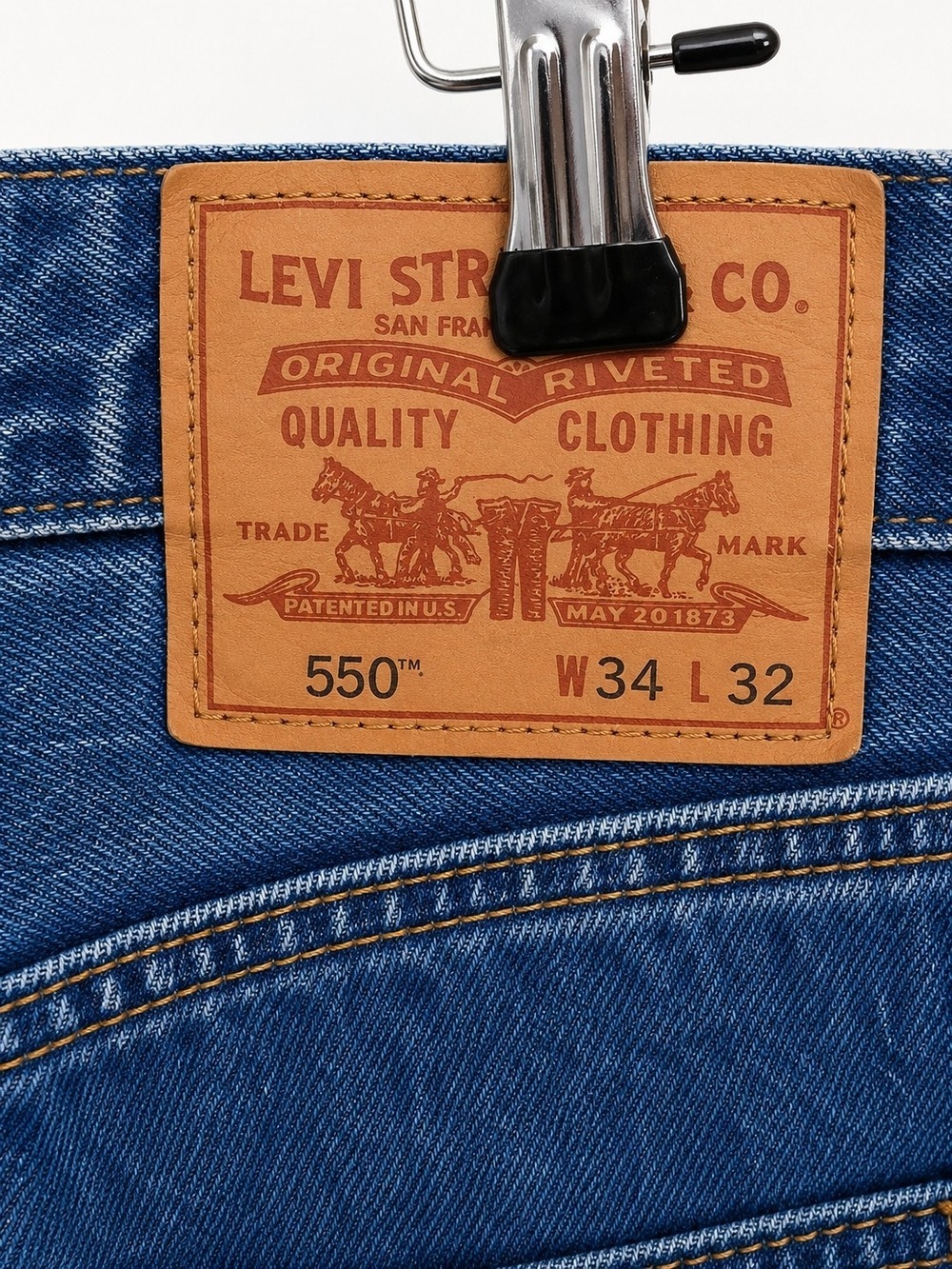 Levi’s 550 Men’s Relaxed Fit Jeans 34x32 Dark Wash 100% Cotton - Picture 5 of 6